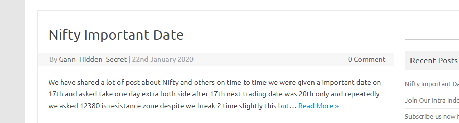 Nifty Important Date Performance review